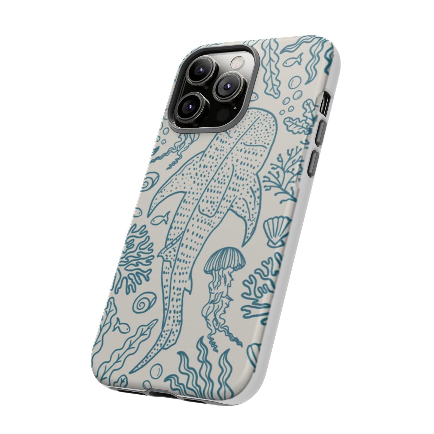 Whale Shark Coral Reef Phone Case (Beige Blue)