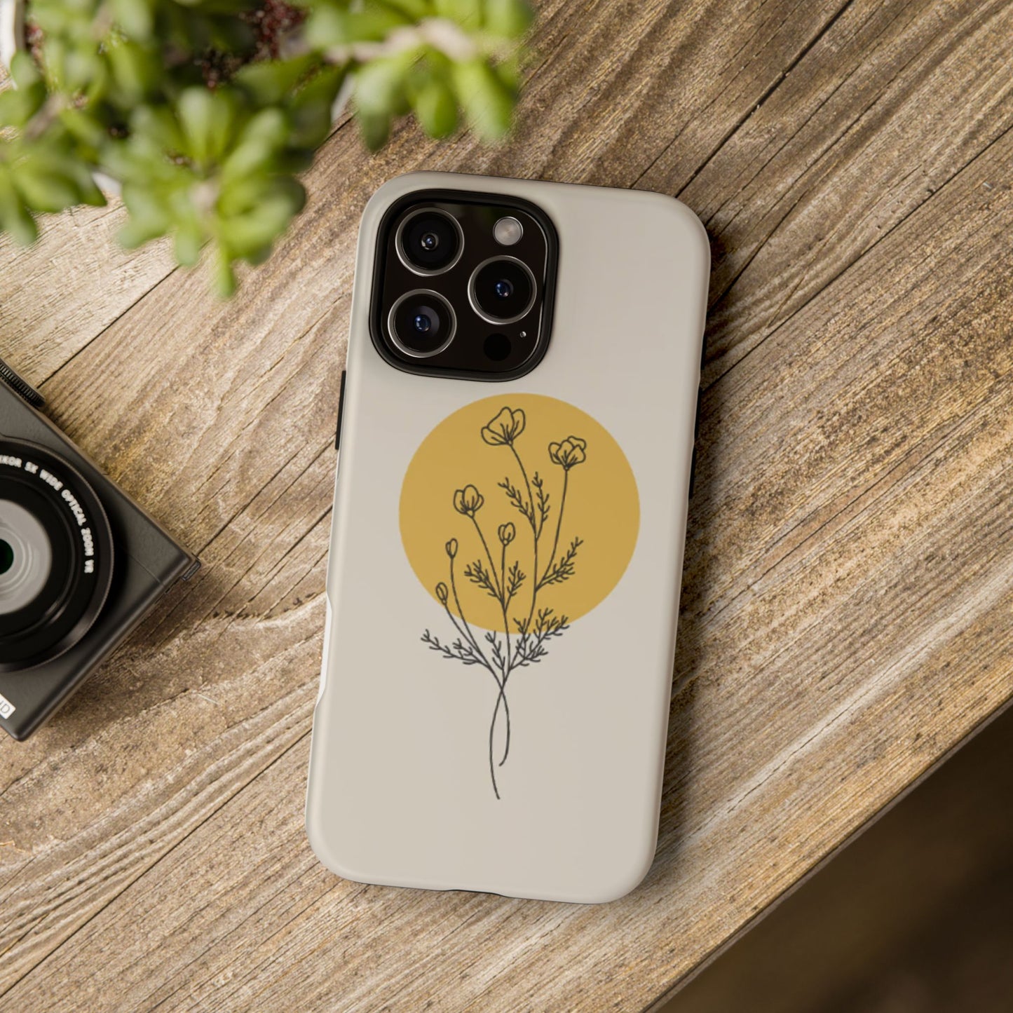 Modern Minimalist Flower Phone Case (Cream)