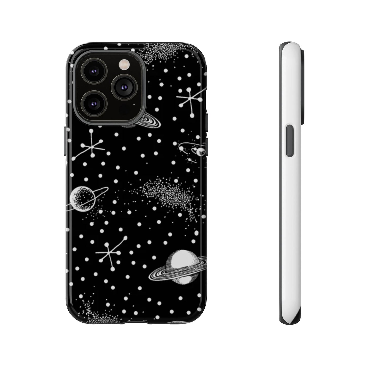 Planet Galaxy Dot Eye Phone Case (Black)