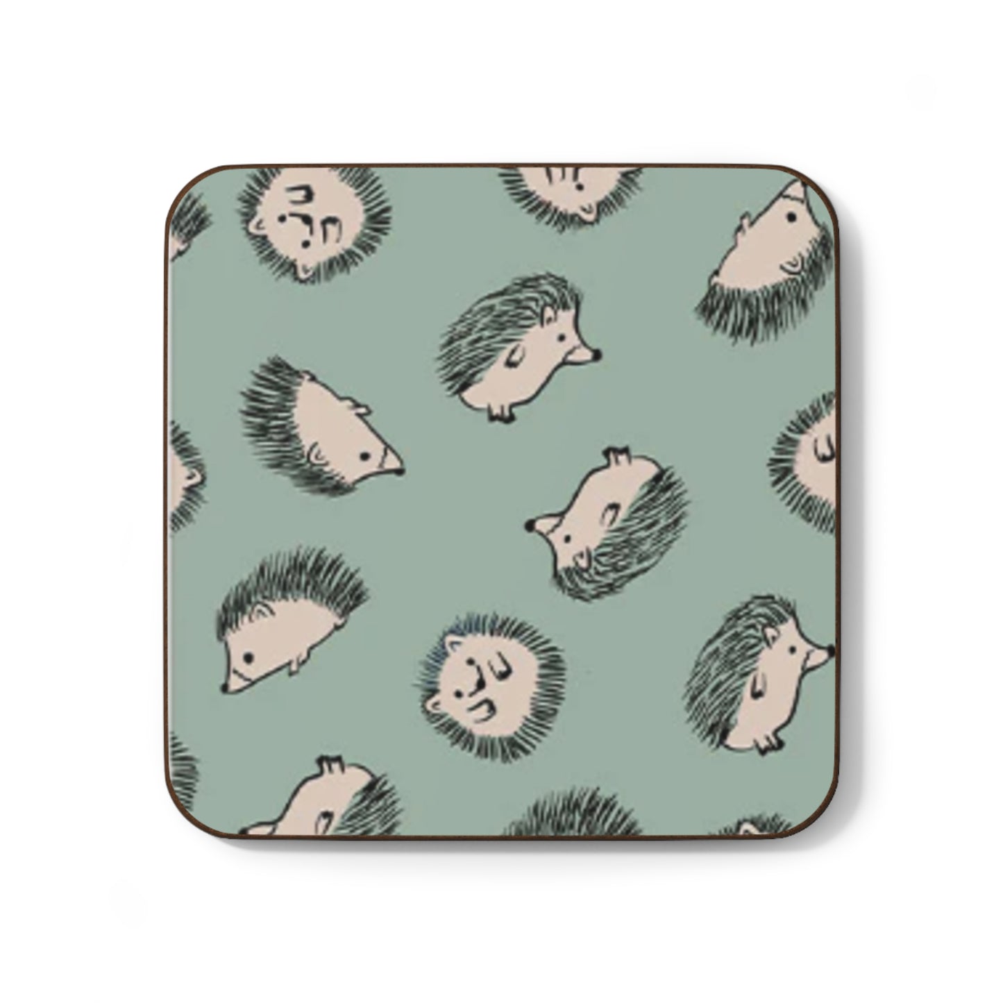 Hedgehogs Drinks Coaster (Mint Green)