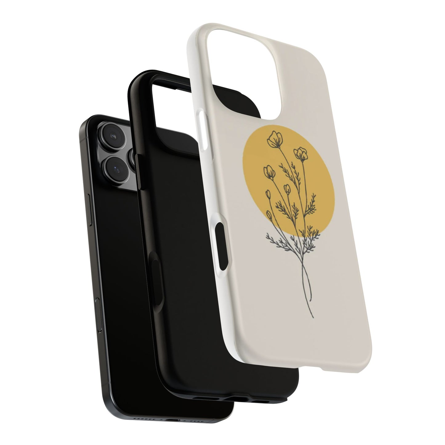 Modern Minimalist Flower Phone Case (Cream)