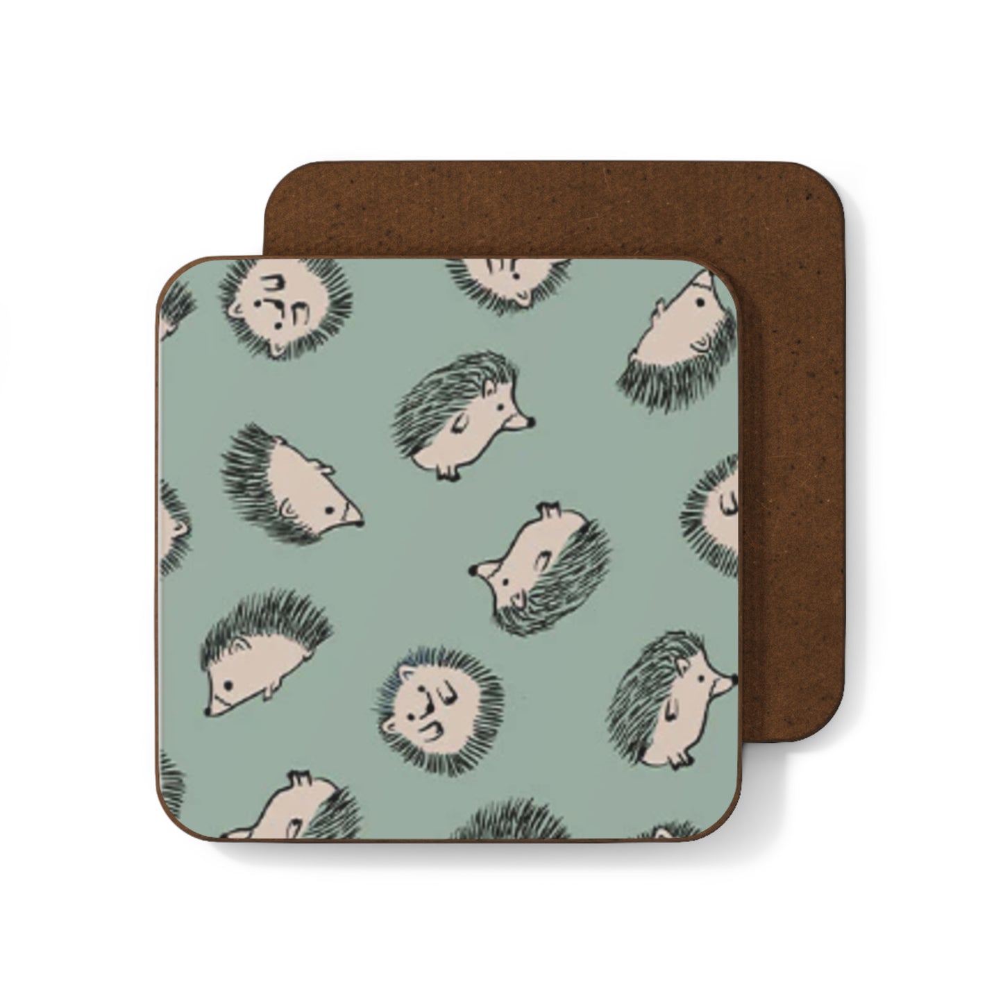 Hedgehogs Drinks Coaster (Mint Green)