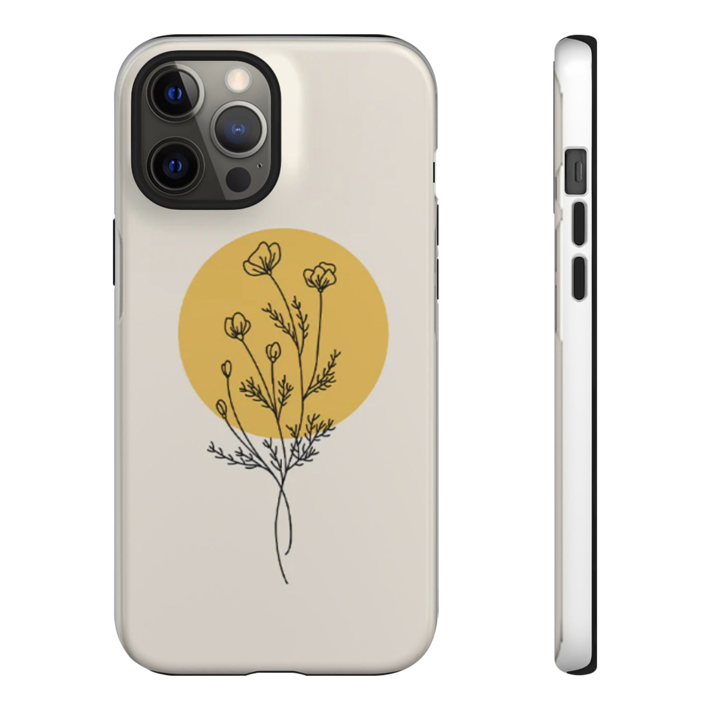 Modern Minimalist Flower Phone Case (Cream)