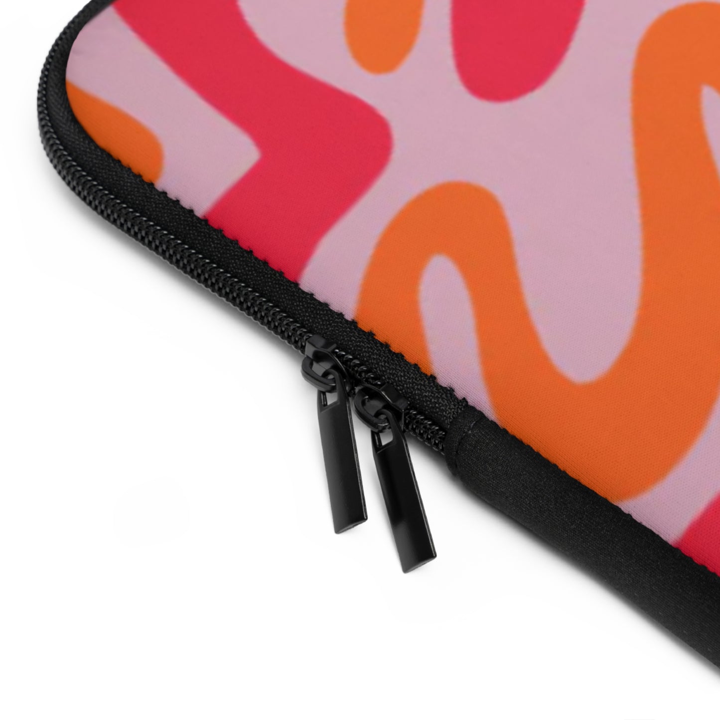 Swirl Shapes Laptop Sleeve (Pink Red)