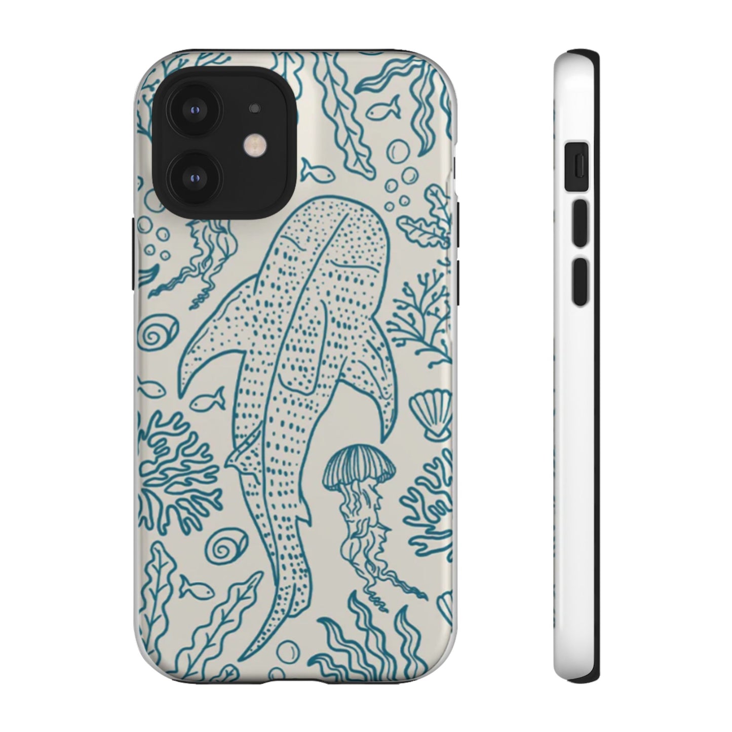 Whale Shark Coral Reef Phone Case (Beige Blue)