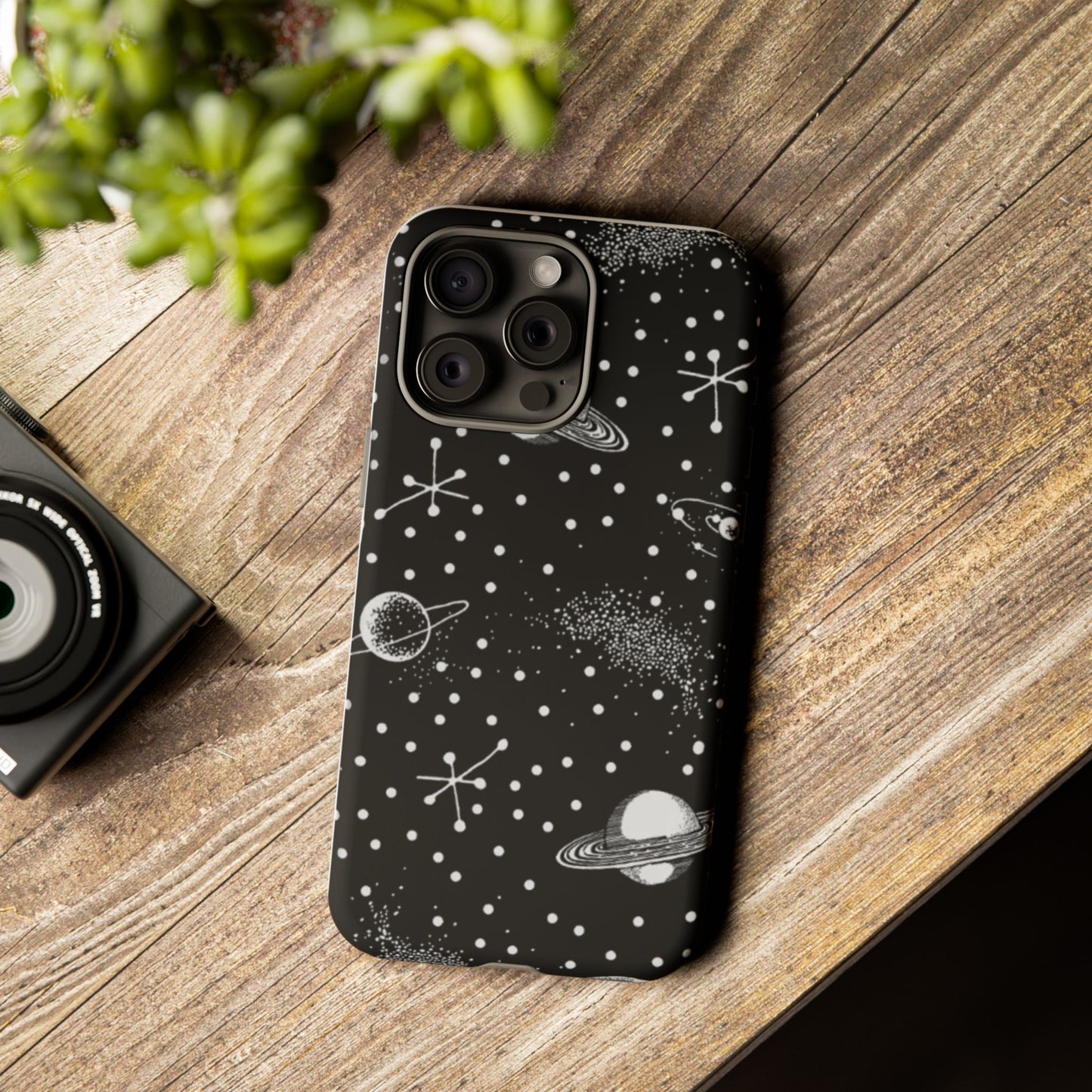 Planet Galaxy Dot Eye Phone Case (Black)