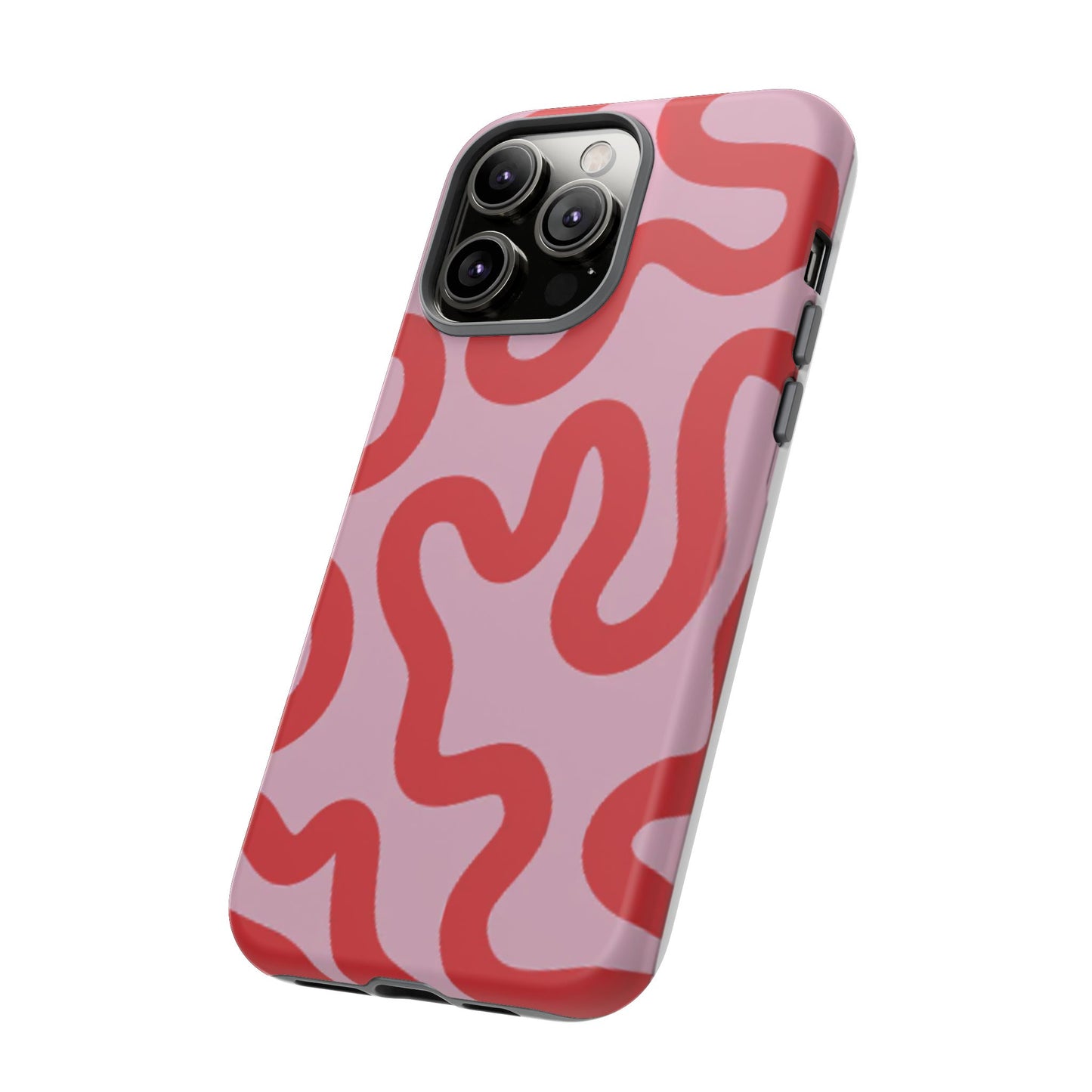 Swirl Lines Abstract Phone Case (Pink Red)