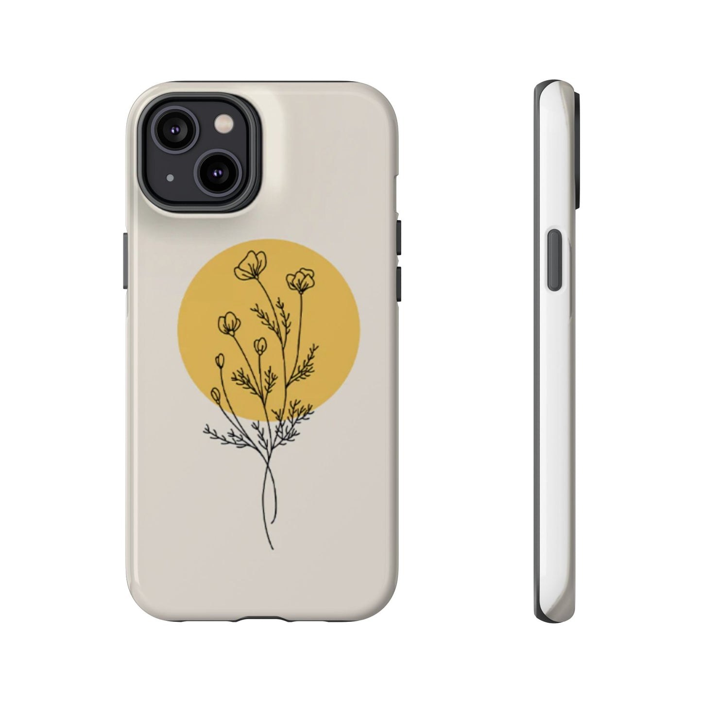 Modern Minimalist Flower Phone Case (Cream)