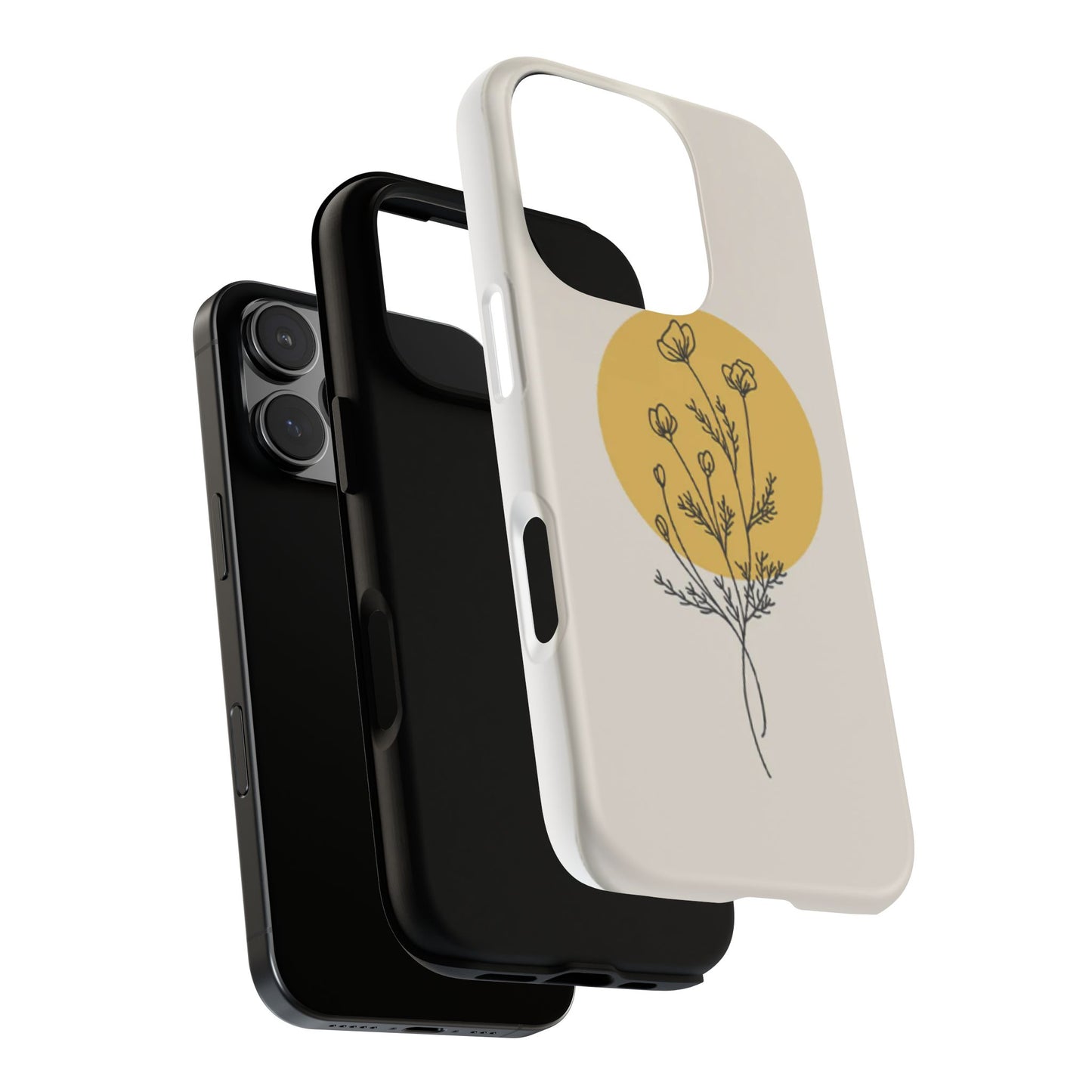 Modern Minimalist Flower Phone Case (Cream)