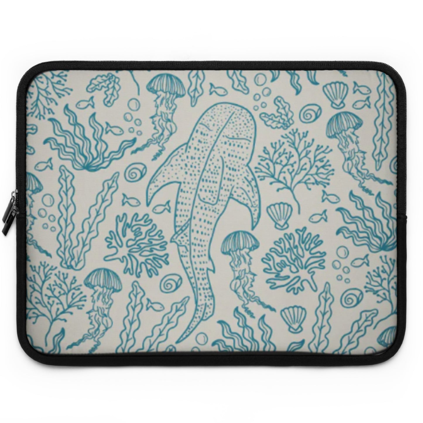 Whale Shark Coral Reef Laptop Sleeve (Beige Blue)