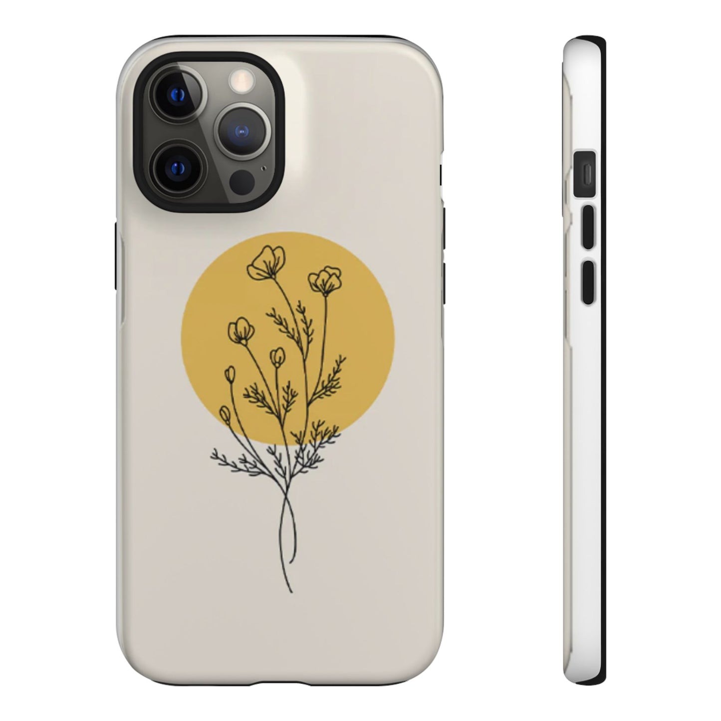 Modern Minimalist Flower Phone Case (Cream)