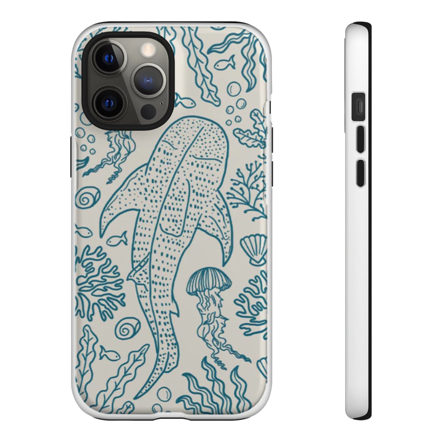 Whale Shark Coral Reef Phone Case (Beige Blue)