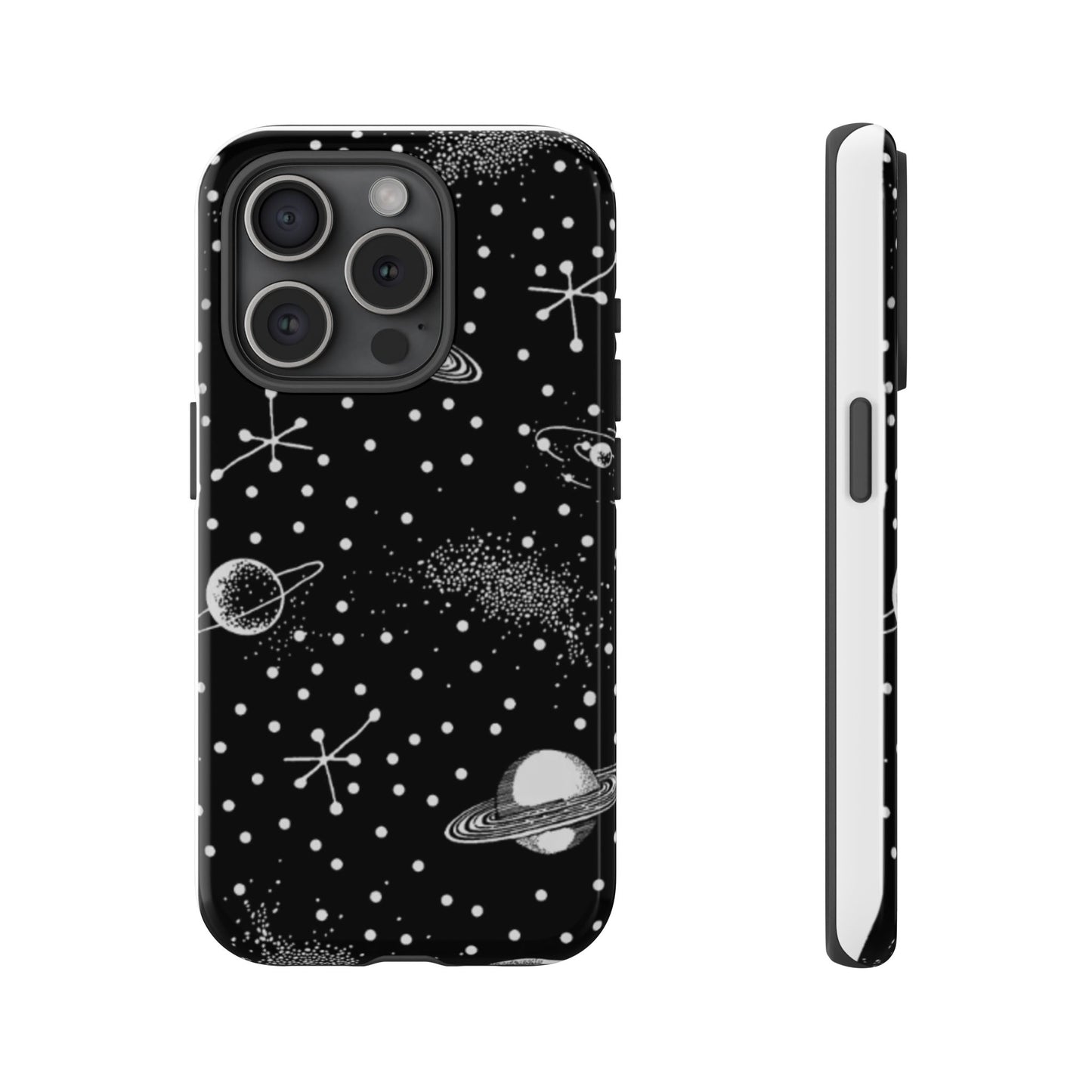 Planet Galaxy Dot Eye Phone Case (Black)