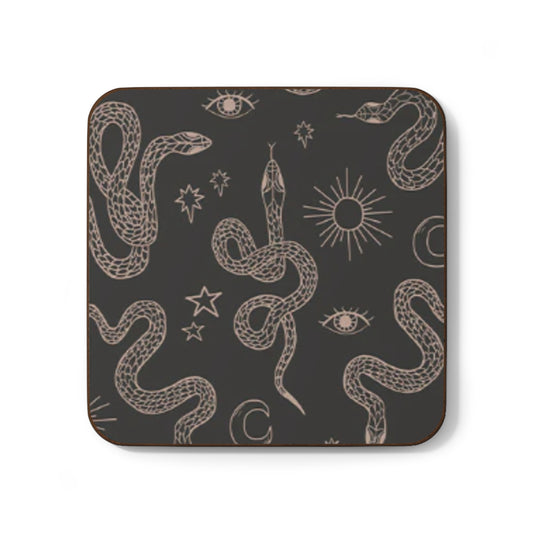 Mystic Snake Line Art Drinks Coaster (Ash)