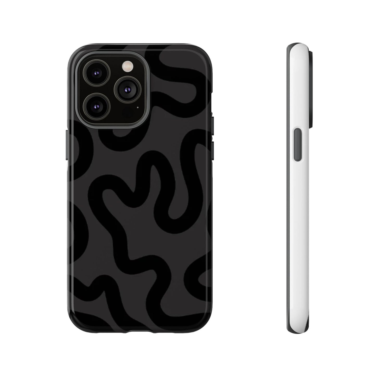 Swirl Lines Abstract Phone Case (Grey)