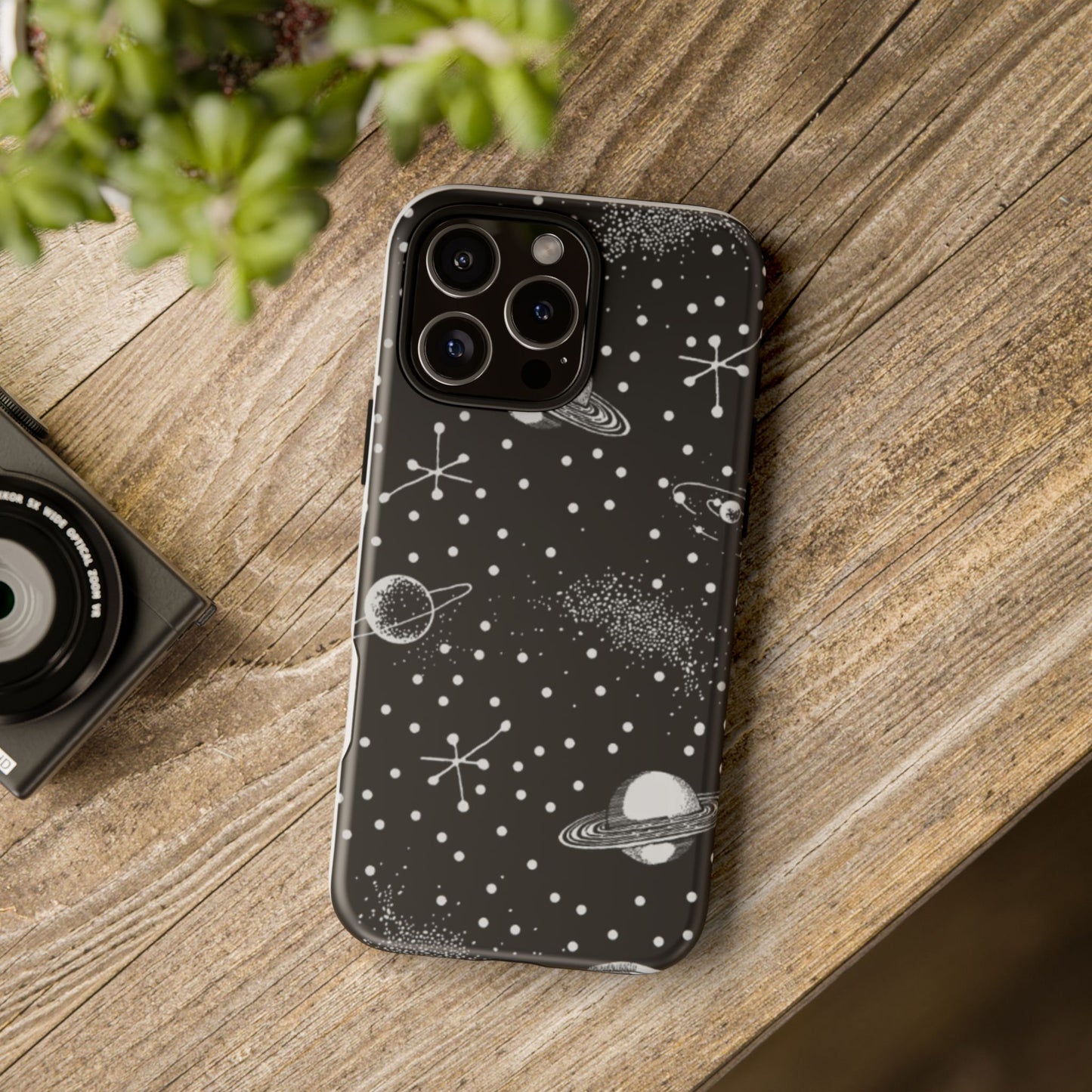 Planet Galaxy Dot Eye Phone Case (Black)