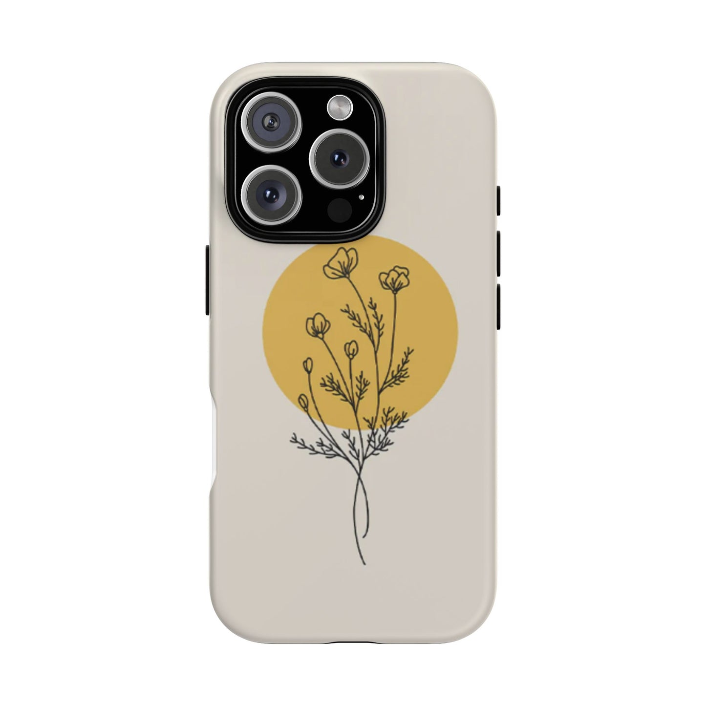 Modern Minimalist Flower Phone Case (Cream)