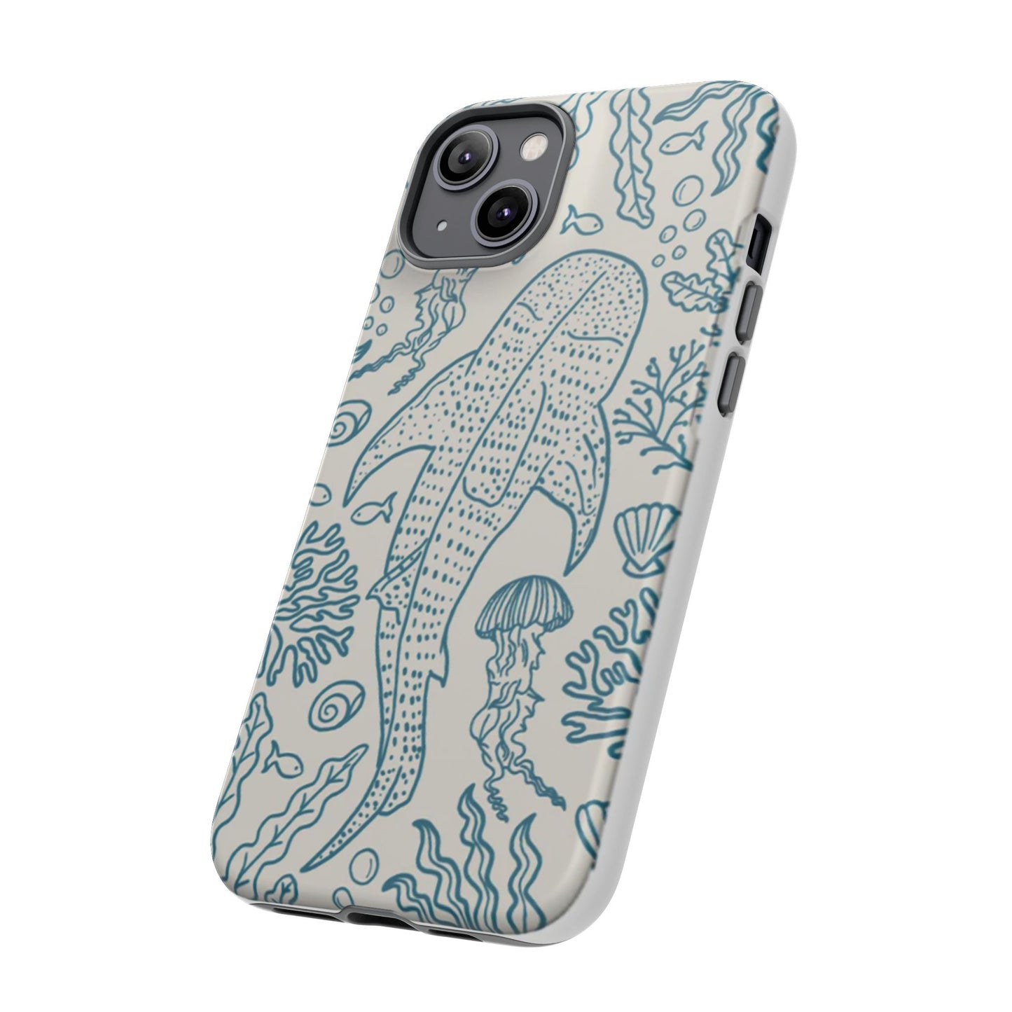 Whale Shark Coral Reef Phone Case (Beige Blue)