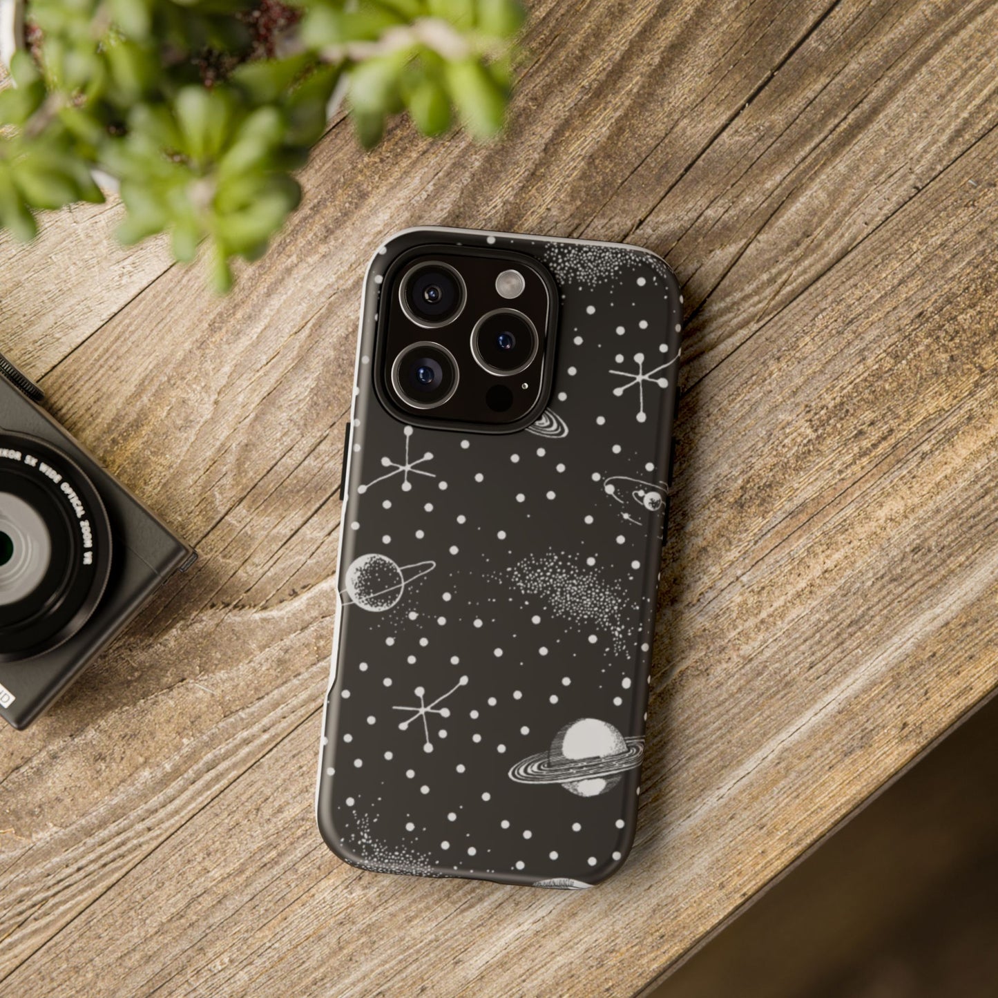 Planet Galaxy Dot Eye Phone Case (Black)