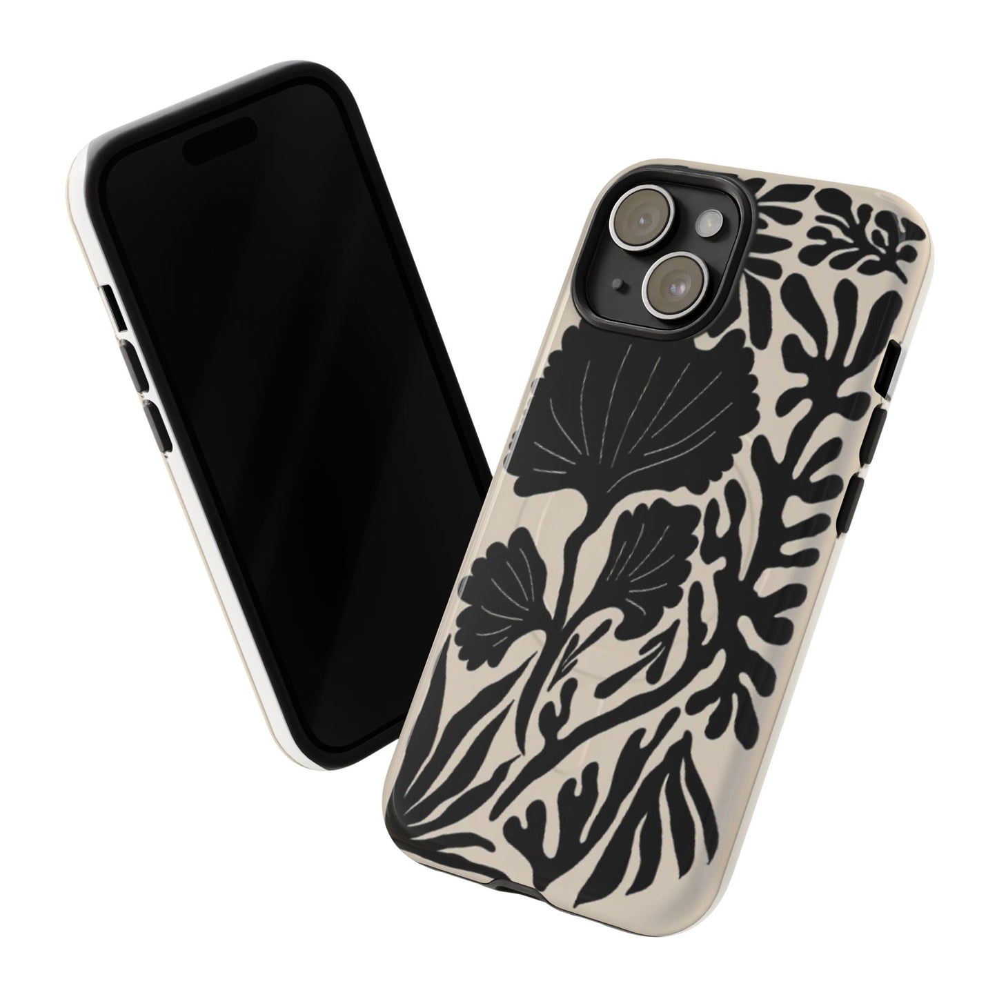 Abstract Coral Reef MagSafe Phone Case (Cream)