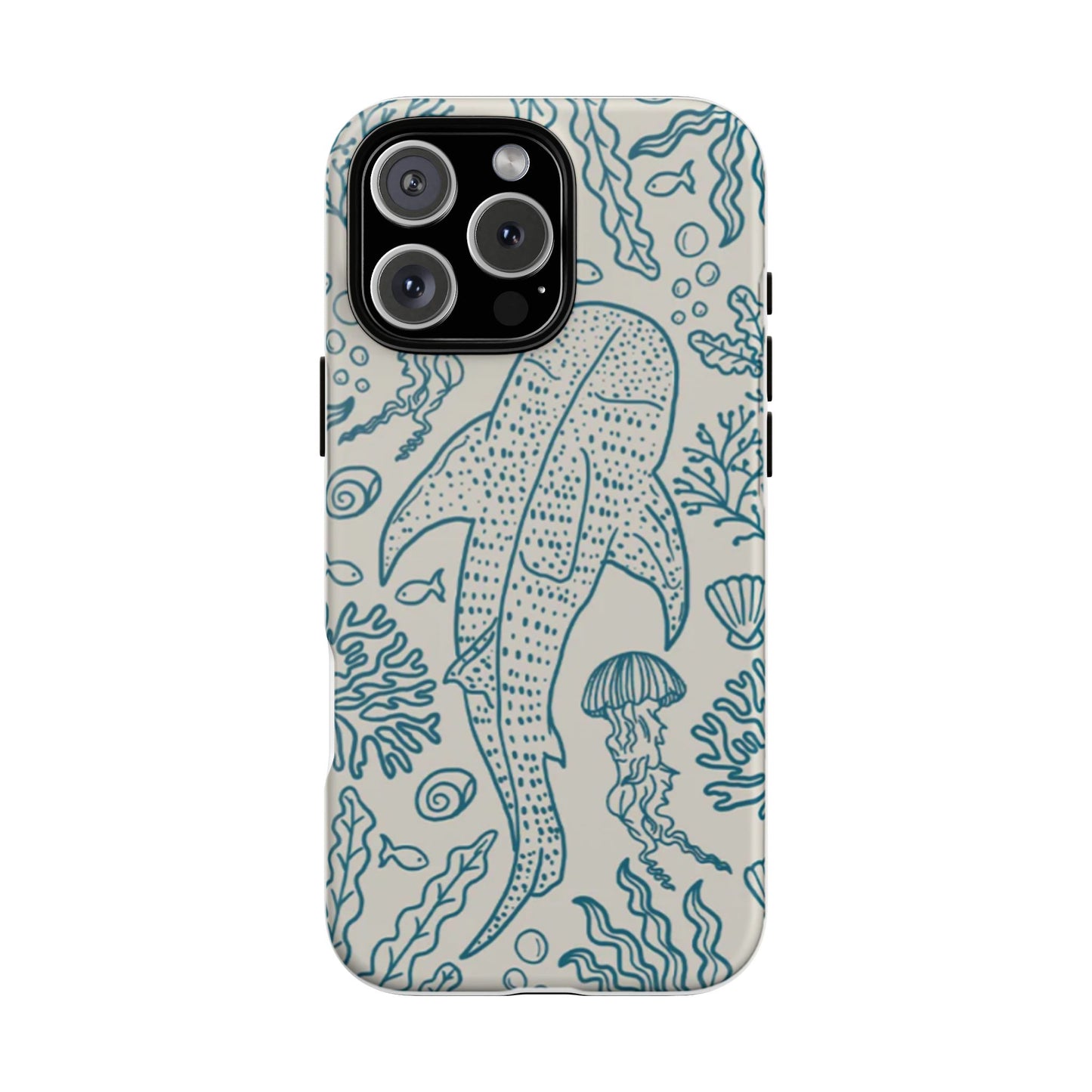 Whale Shark Coral Reef Phone Case (Beige Blue)