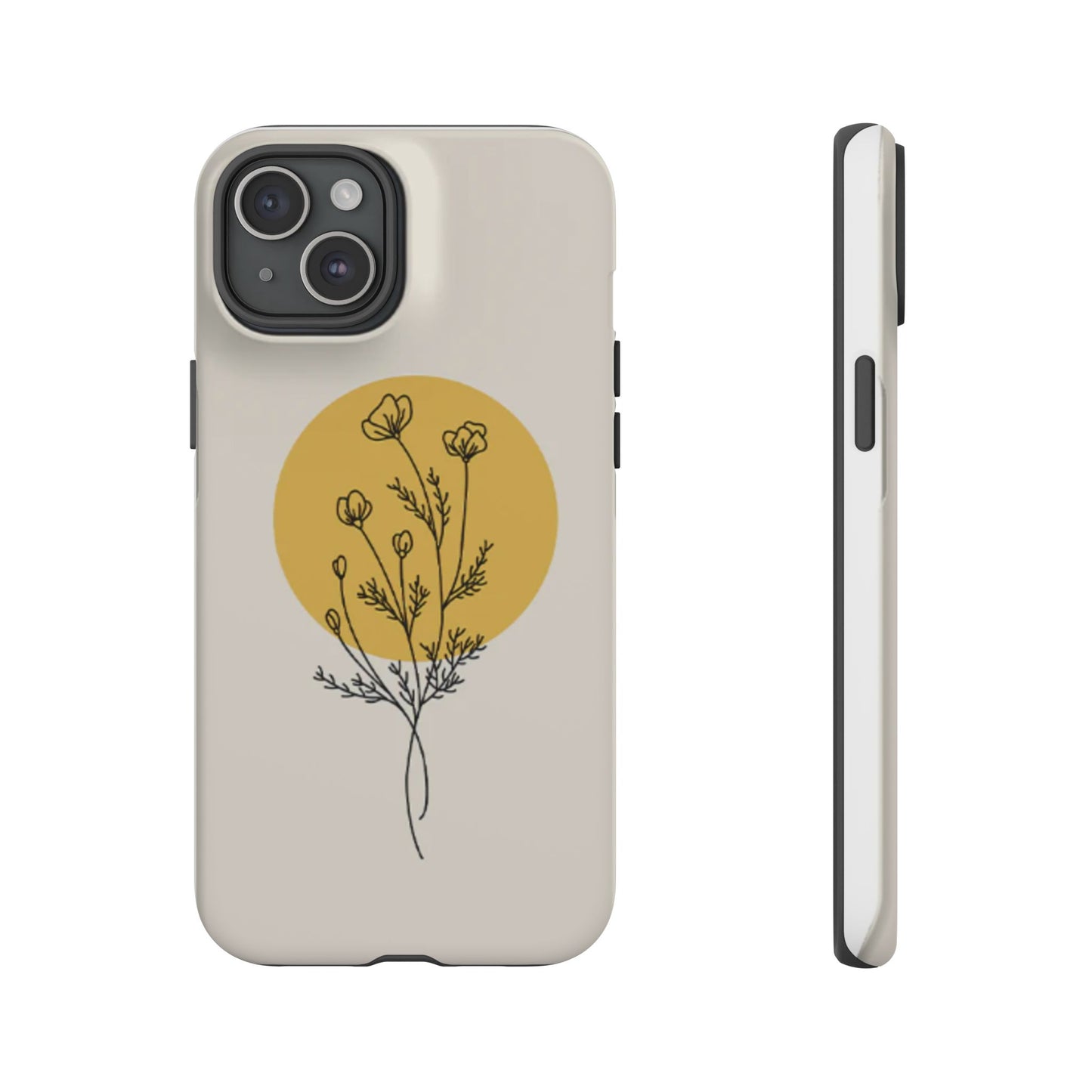 Modern Minimalist Flower Phone Case (Cream)