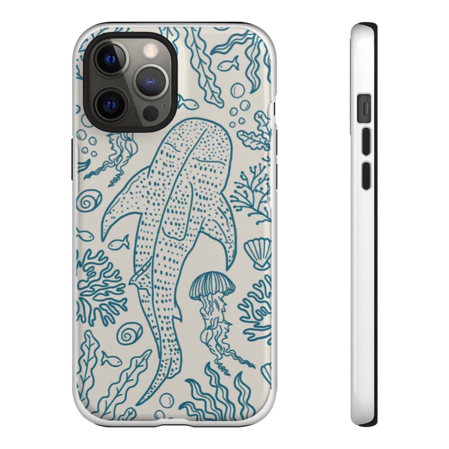 Whale Shark Coral Reef Phone Case (Beige Blue)