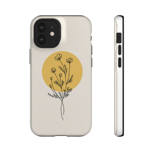 Modern Minimalist Flower Phone Case (Cream)