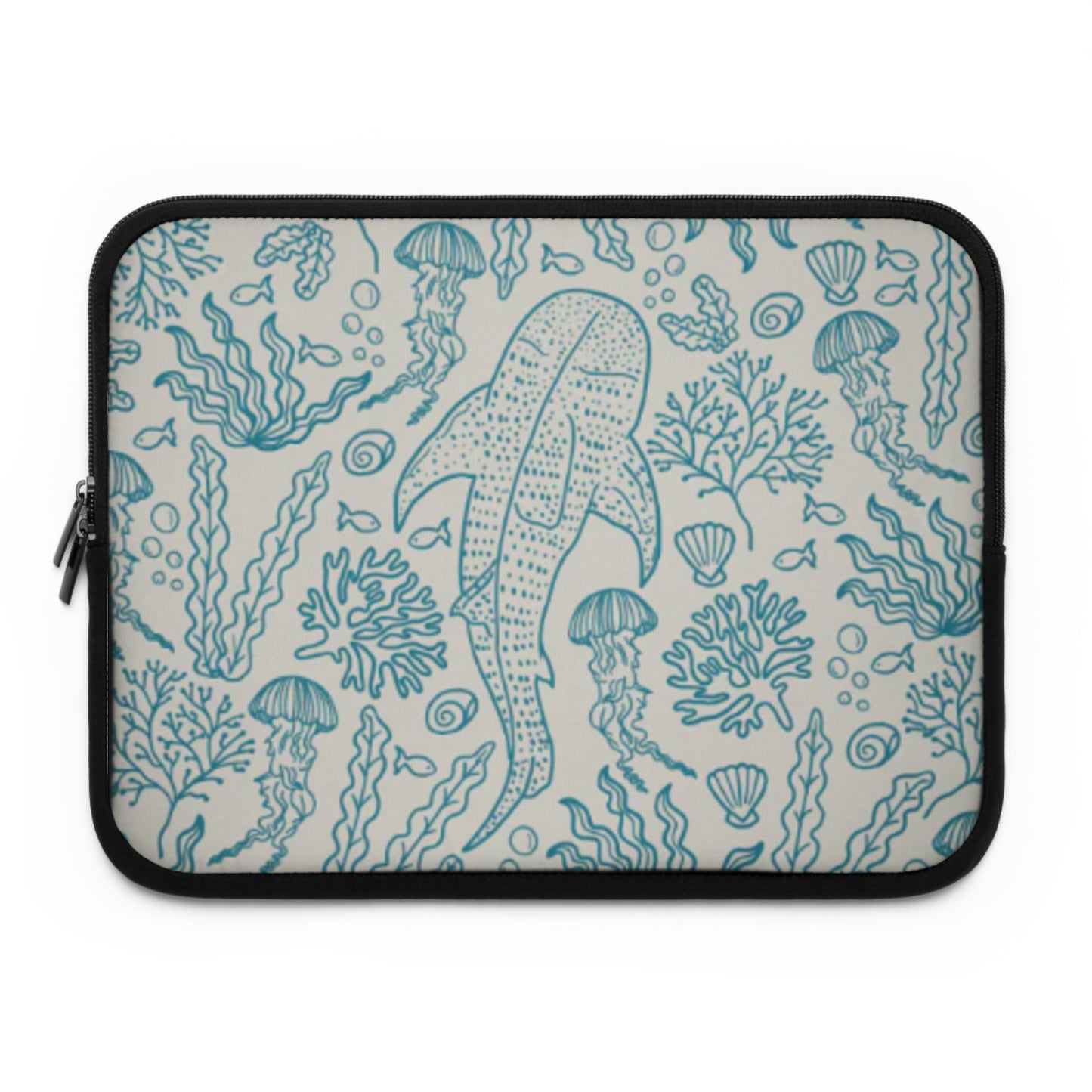 Whale Shark Coral Reef Laptop Sleeve (Beige Blue)