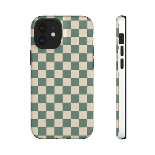 Checkered Phone Case (Green Beige)