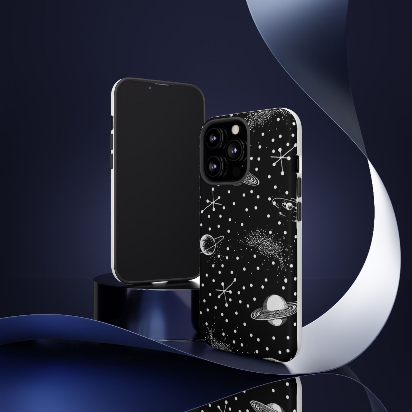 Planet Galaxy Dot Eye Phone Case (Black)