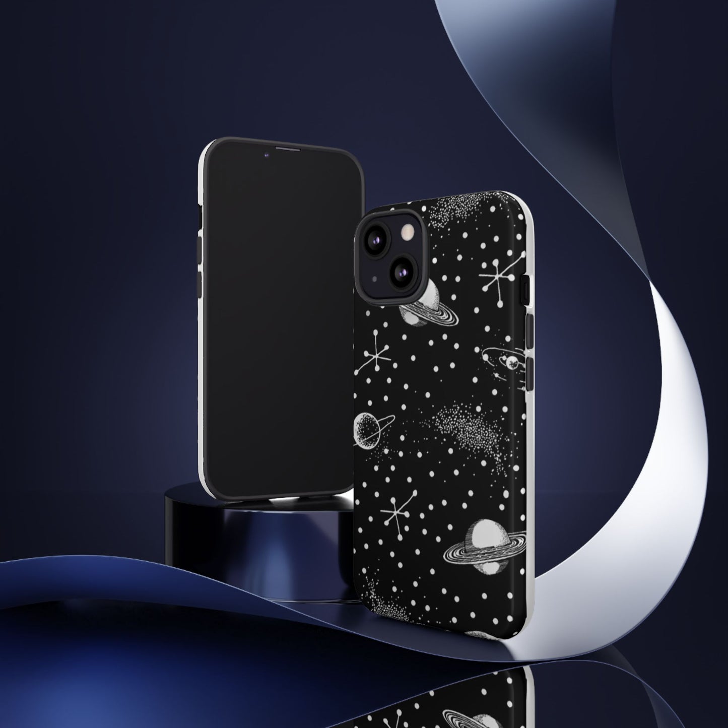 Planet Galaxy Dot Eye Phone Case (Black)