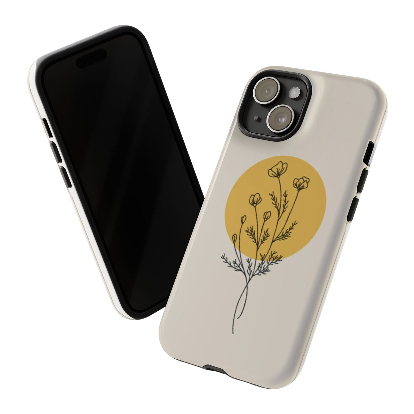 Modern Minimalist Flower Phone Case (Cream)