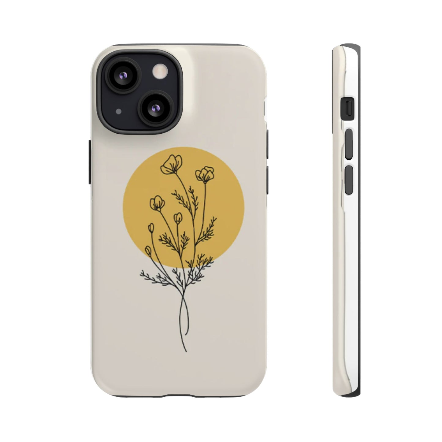 Modern Minimalist Flower Phone Case (Cream)