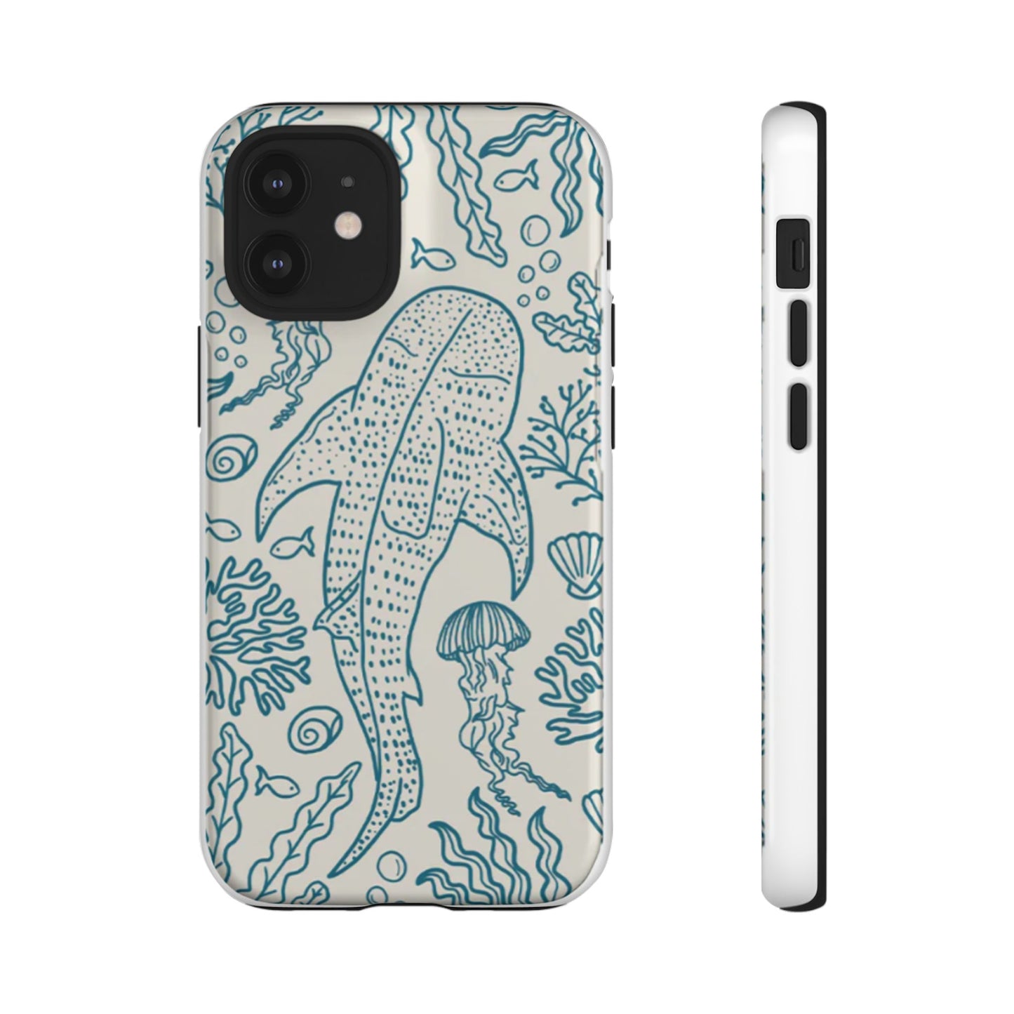 Whale Shark Coral Reef Phone Case (Beige Blue)