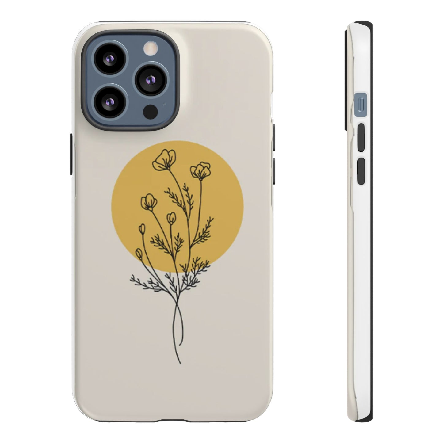 Modern Minimalist Flower Phone Case (Cream)