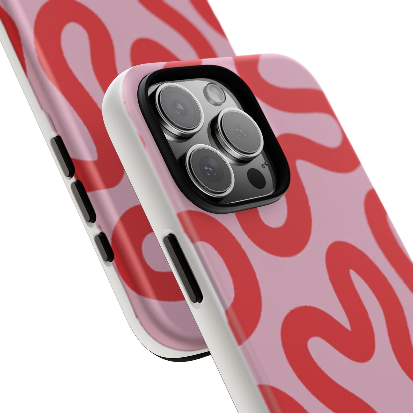 Swirl Lines Abstract Phone Case (Pink Red)