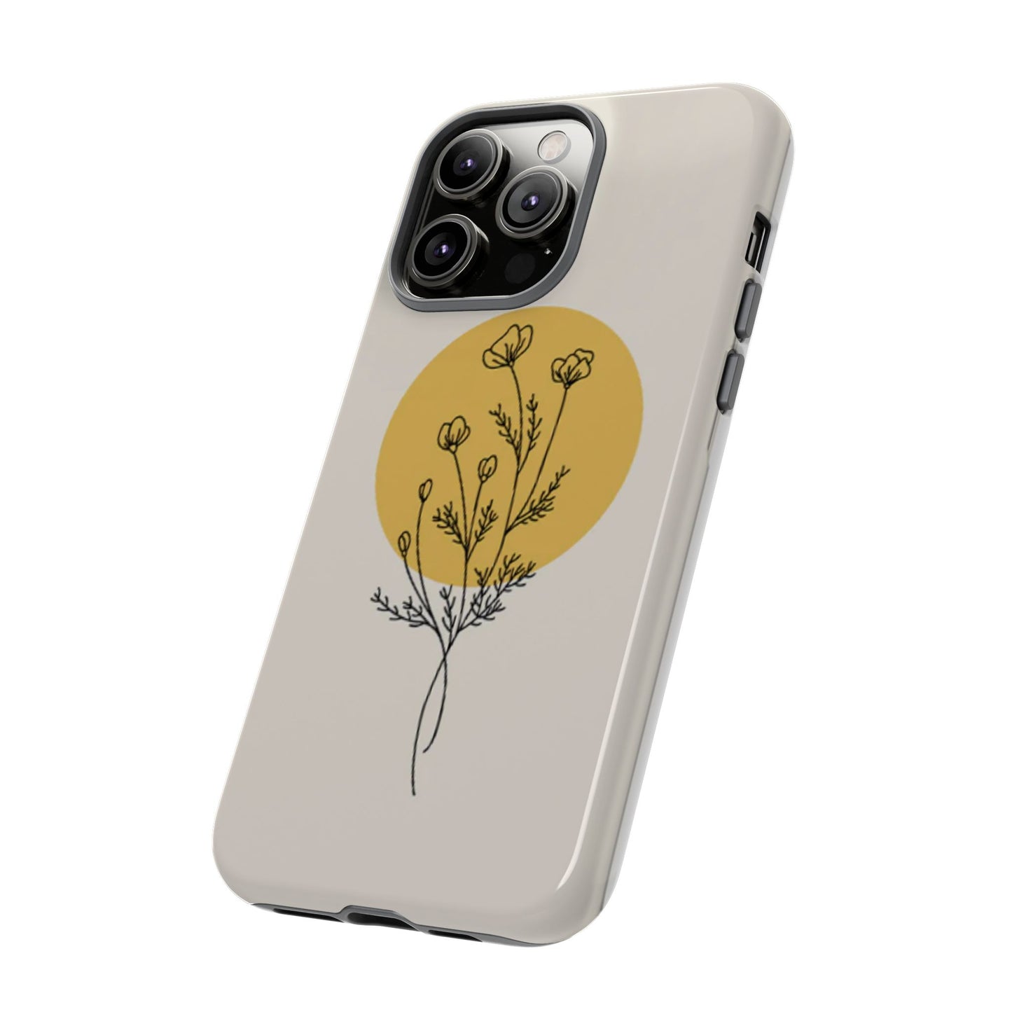 Modern Minimalist Flower Phone Case (Cream)