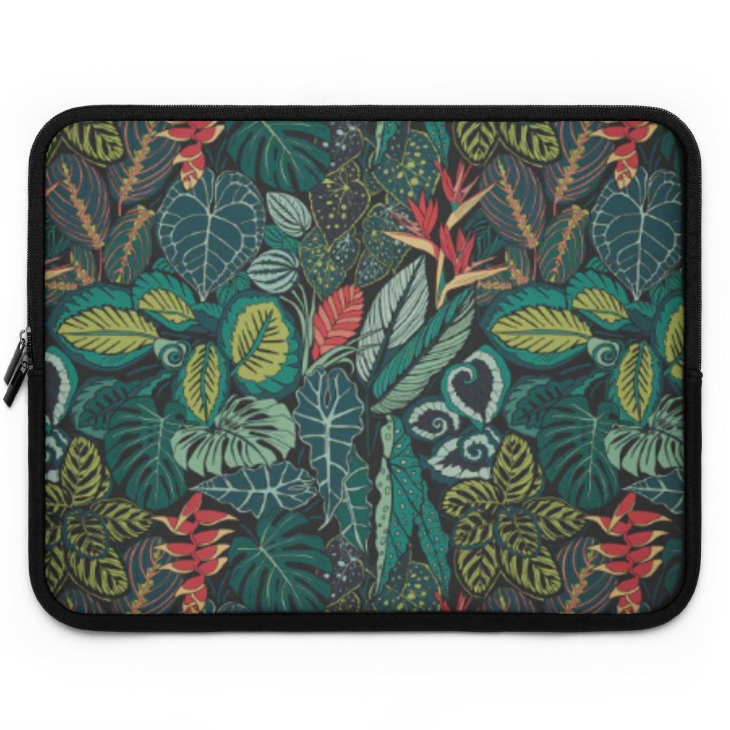 Jungle Leaves by Freya's Prints Laptop Sleeve (Green)