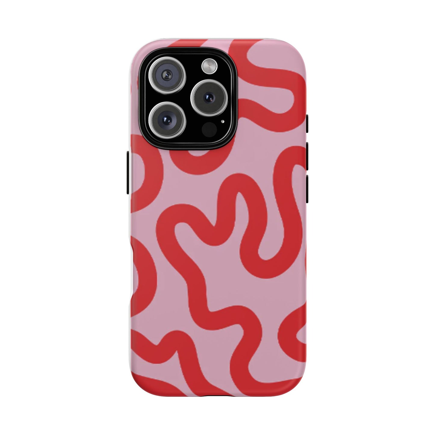 Swirl Lines Abstract Phone Case (Pink Red)