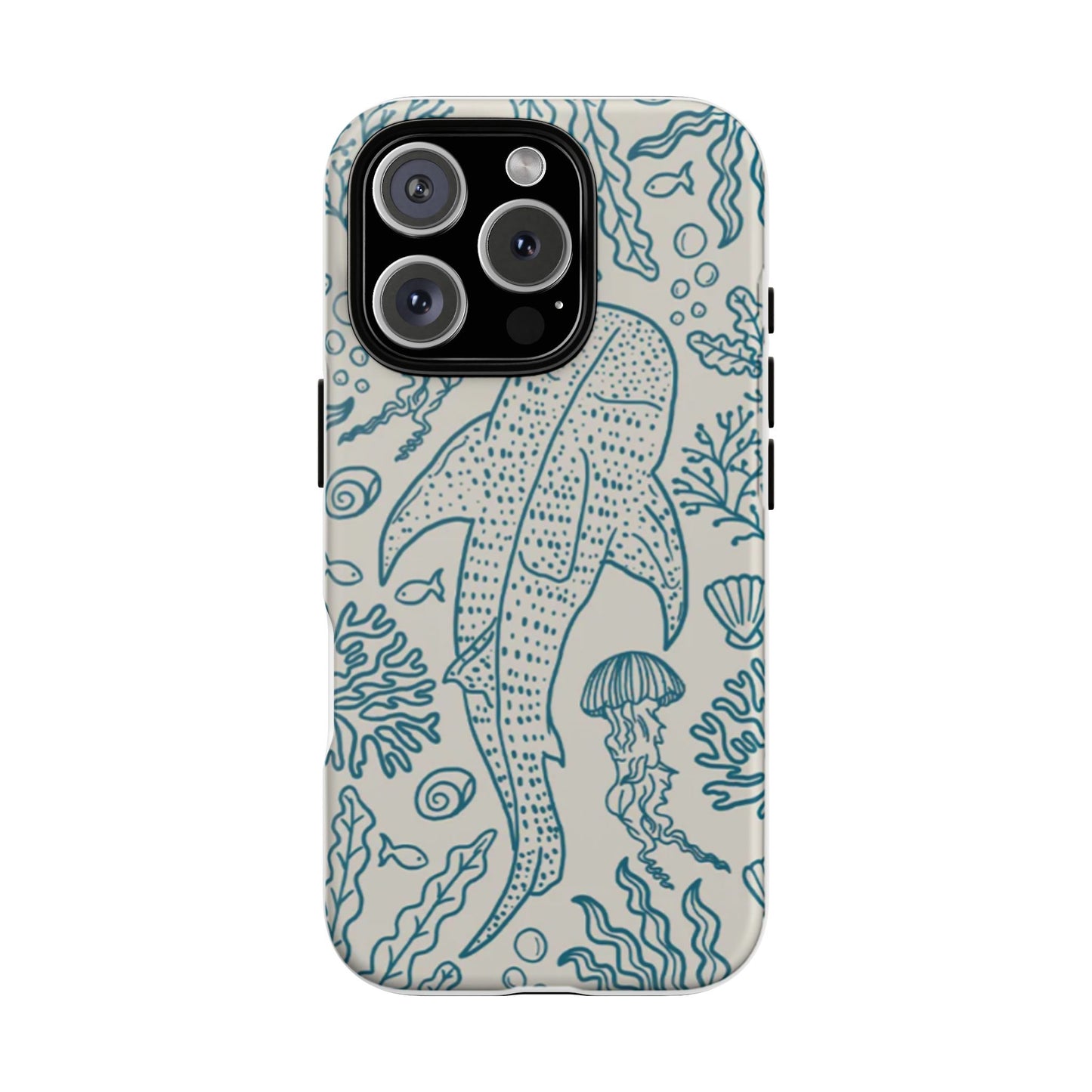 Whale Shark Coral Reef Phone Case (Beige Blue)