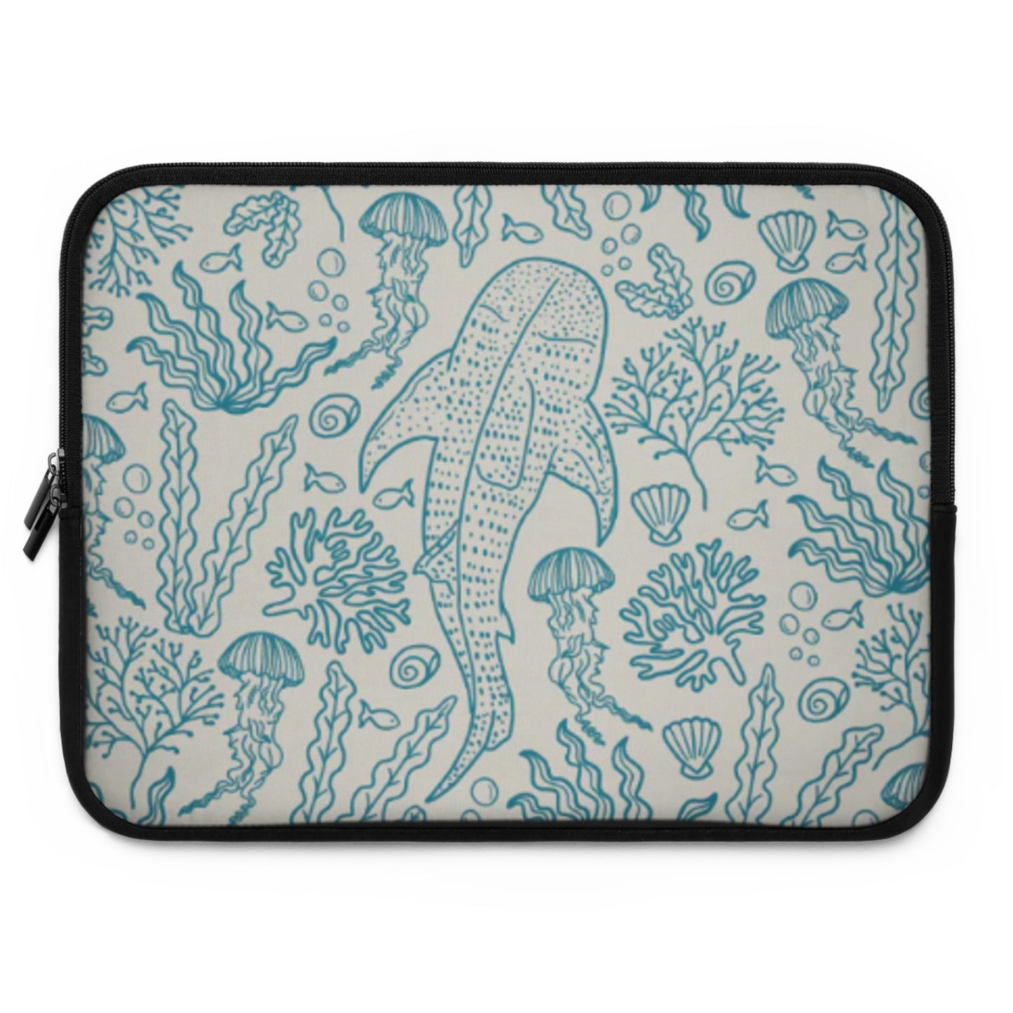 Whale Shark Coral Reef Laptop Sleeve (Beige Blue)