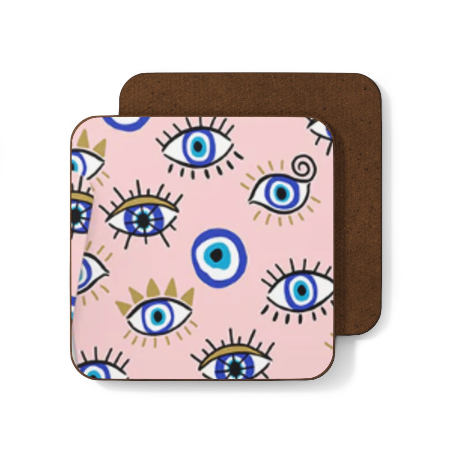 Evil Eye Talisman Drinks Coaster (Pink)