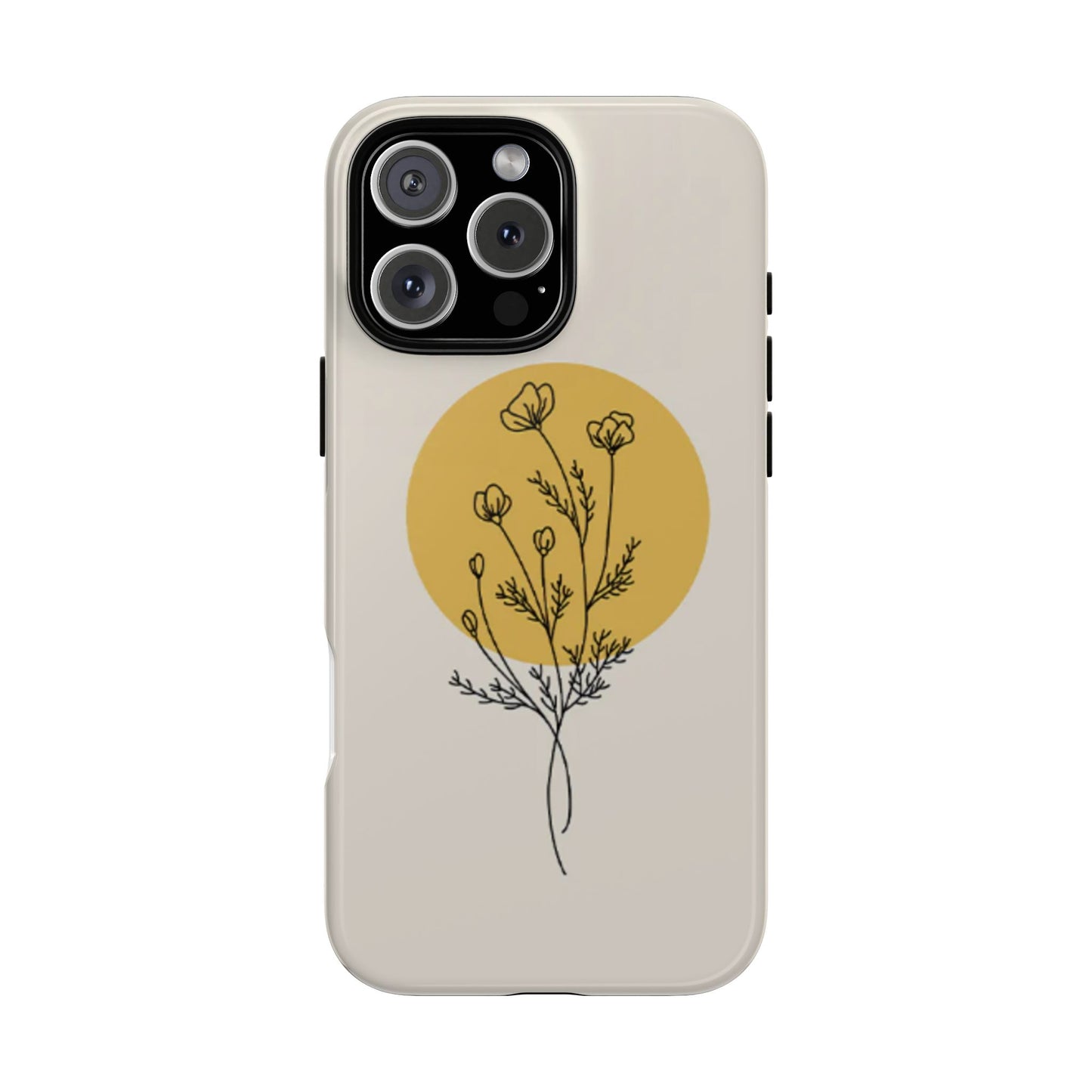 Modern Minimalist Flower Phone Case (Cream)