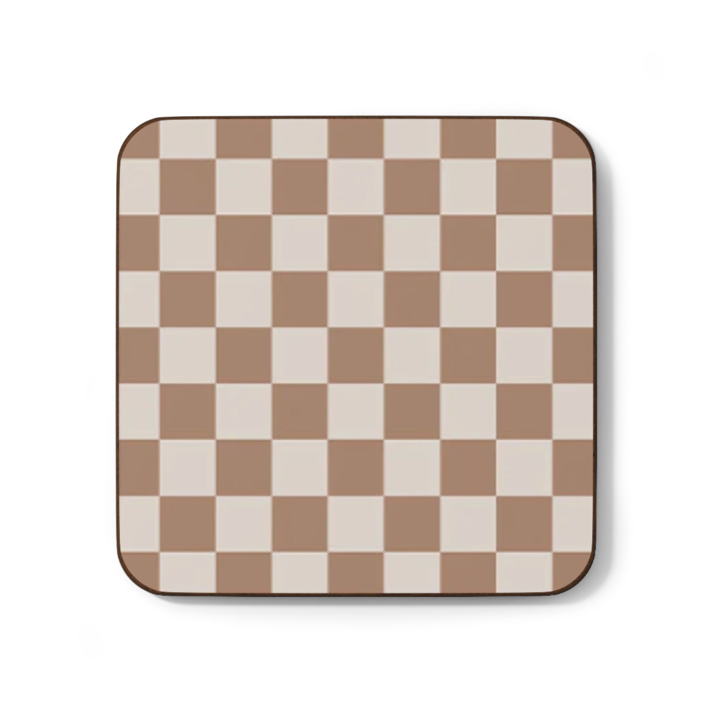 Check Pattern Drinks Coaster (Brown Beige)