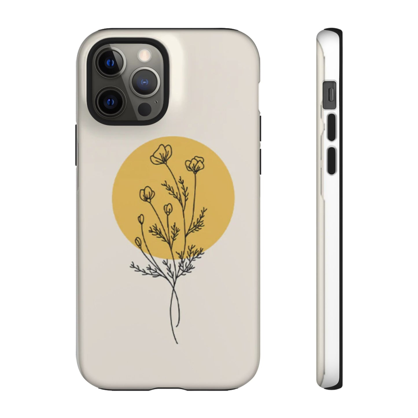 Modern Minimalist Flower Phone Case (Cream)