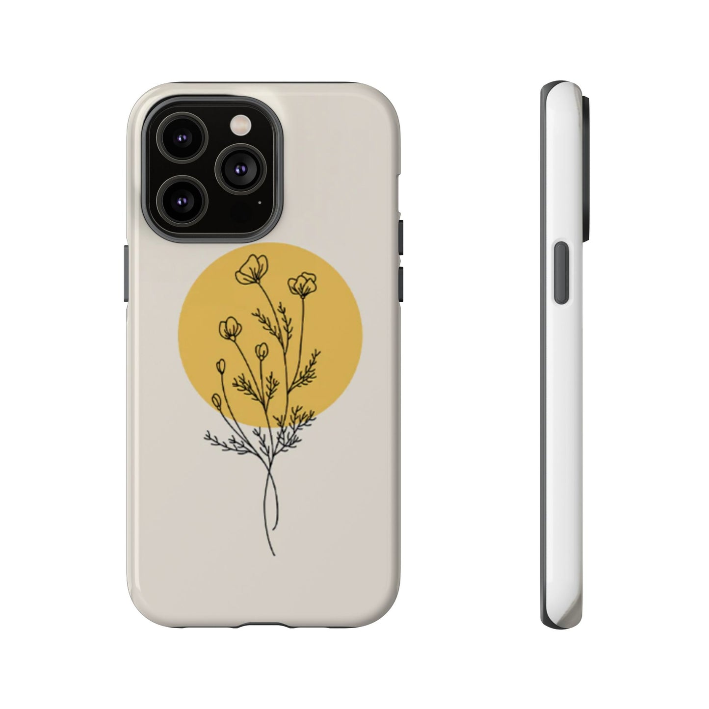 Modern Minimalist Flower Phone Case (Cream)