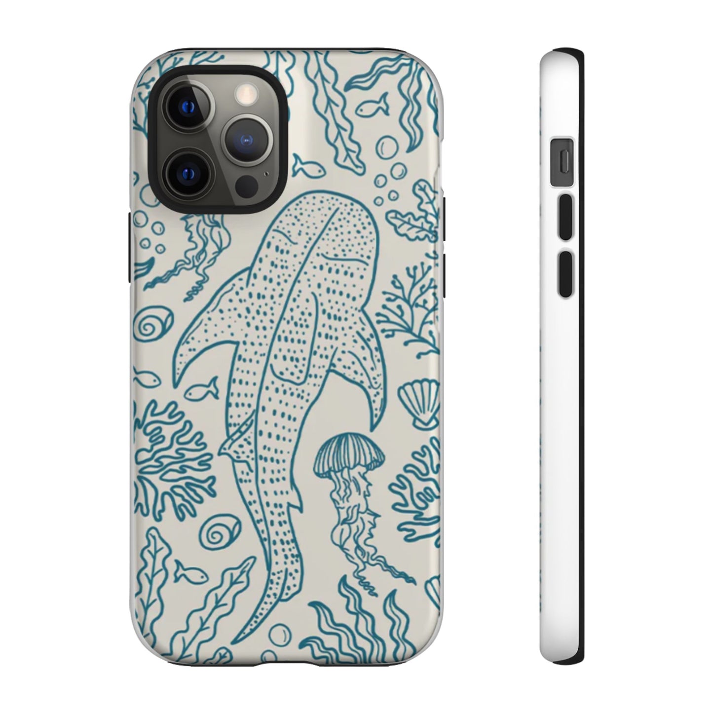 Whale Shark Coral Reef Phone Case (Beige Blue)