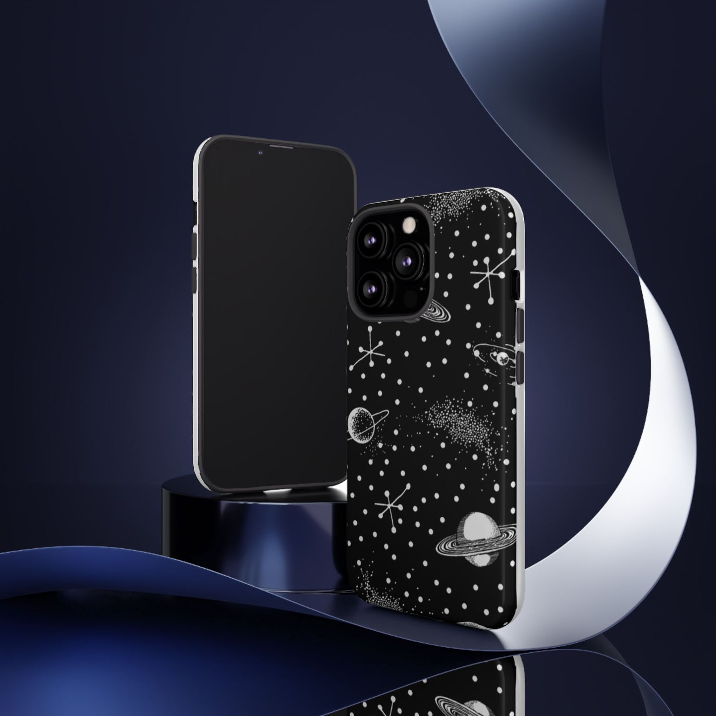 Planet Galaxy Dot Eye Phone Case (Black)