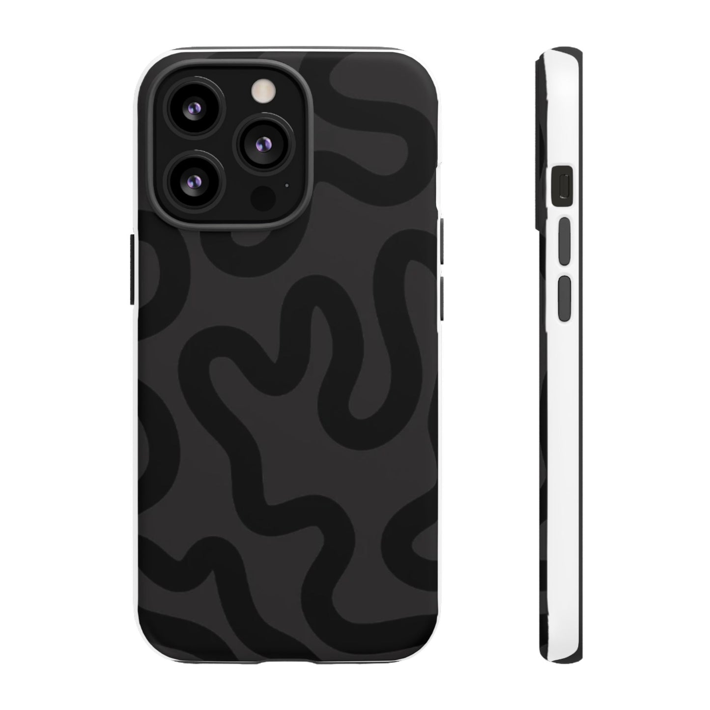 Swirl Lines Abstract Phone Case (Grey)